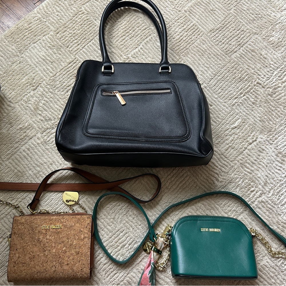 Steve Madden cork and Green crossbody set. Unbranded satchel